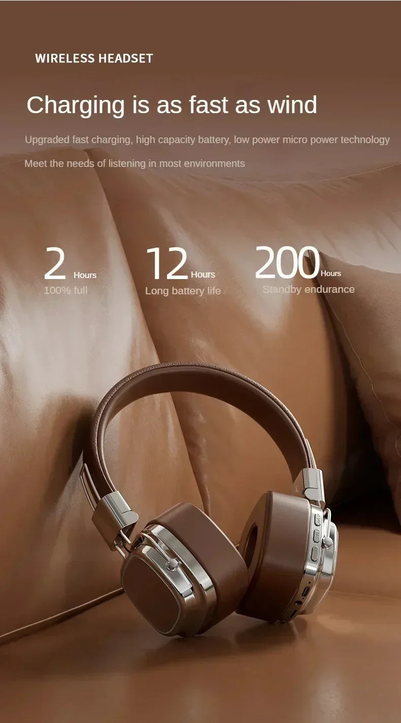 2025 New 5.3 Foldable Wireless Bluetooth Headsets Headset Gamer Choice Retro Over Ear Headphones DJ Stereo Sounds Bluetooth