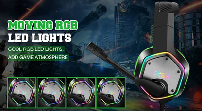 Gaming Headphones For PC/PS4/PS5 EKSA E1000 7.1 Surround RGB Gaming Headset Gamer USB Wired Headphones with Noise Cancelling Mic