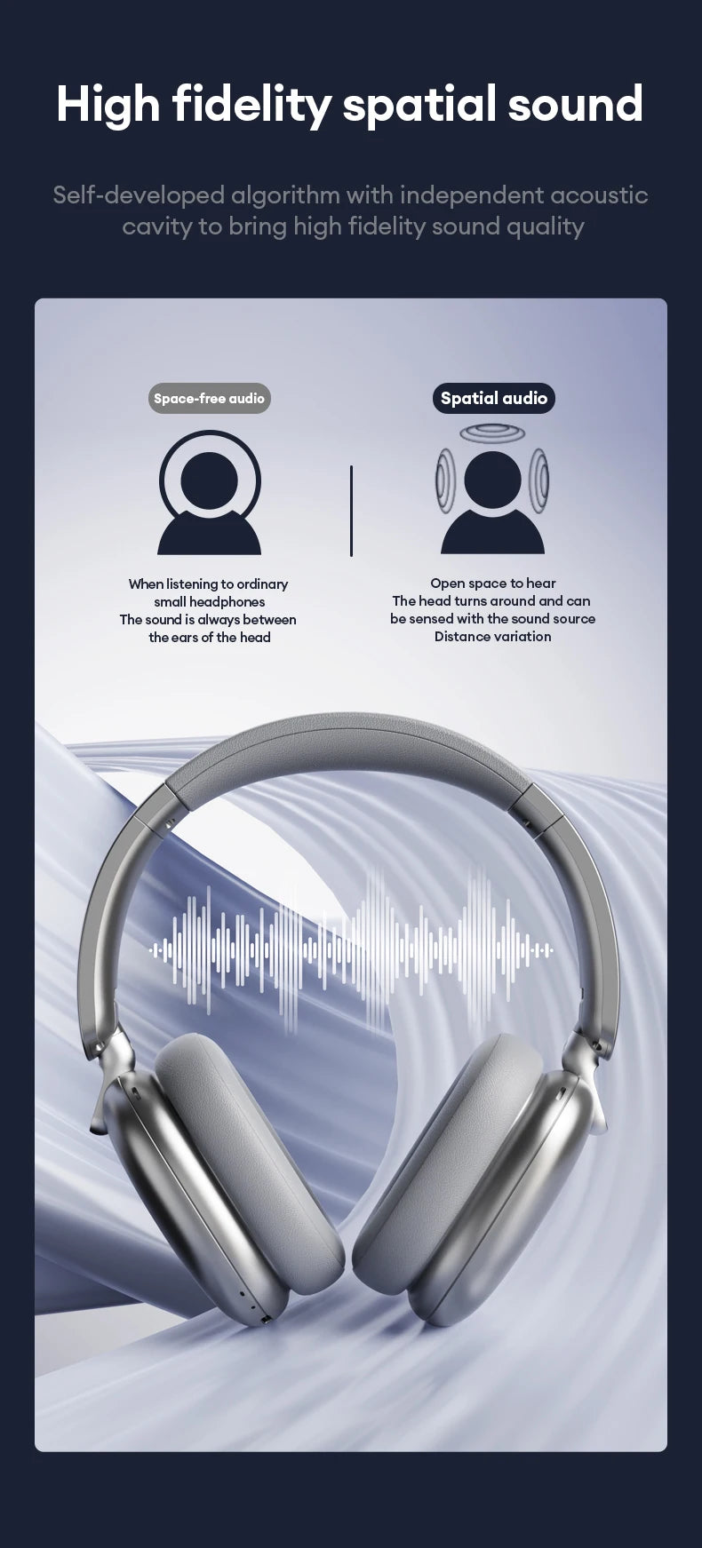 New Lenovo TH60 Game Over-ear Headset Wireless Bluetooth 5.4 Noise Cancelling Headphones Low Latency Earbuds Sport With Mic Pods