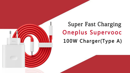 Original OnePlus Charger Supervooc 100W Type-A Power Adapter EU US Super Fast Type C Cable 12 11 10 for Realme Oppo Phone