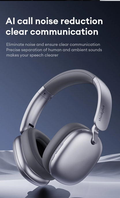 New Lenovo TH60 Game Over-ear Headset Wireless Bluetooth 5.4 Noise Cancelling Headphones Low Latency Earbuds Sport With Mic Pods