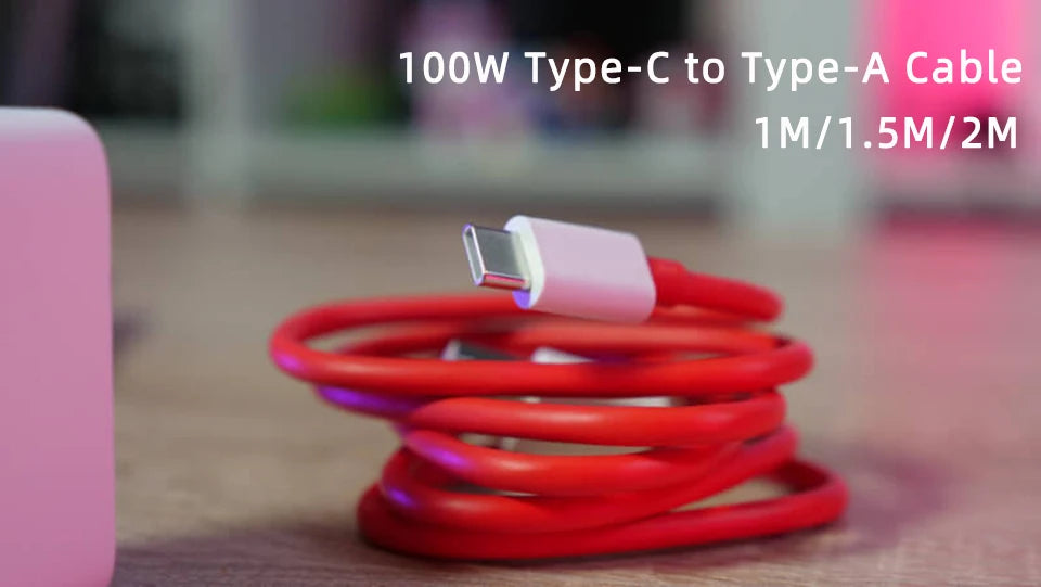 Original OnePlus Charger Supervooc 100W Type-A Power Adapter EU US Super Fast Type C Cable 12 11 10 for Realme Oppo Phone