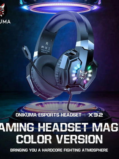 ONIKUMA X32 Gaming Headset Multi Platform Gaming Headphone Gaming Headphone Gaming Headset Mobile PC, PSP, PS4