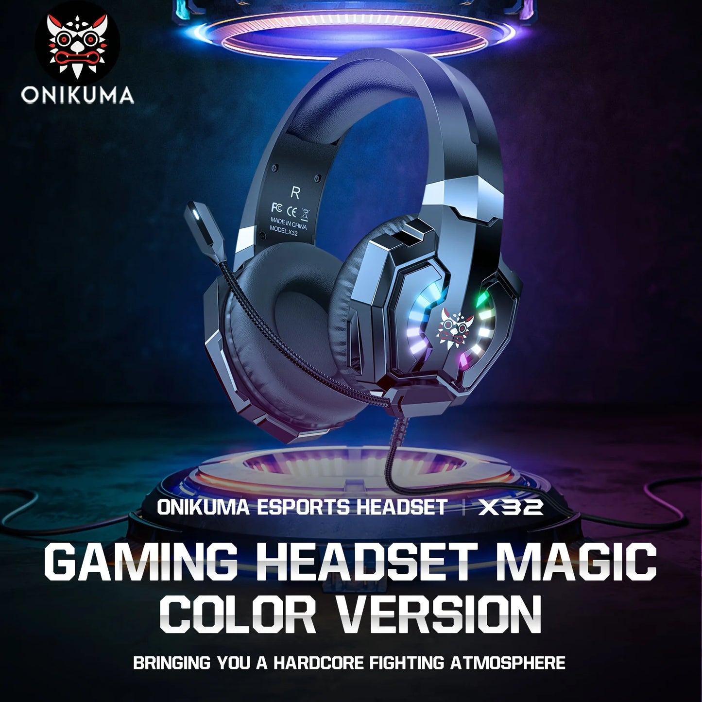 ONIKUMA X32 Gaming Headset Multi Platform Gaming Headphone Gaming Headphone Gaming Headset Mobile PC, PSP, PS4