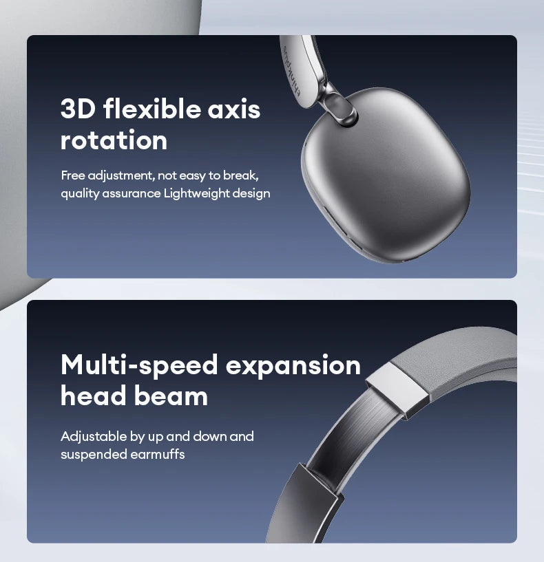 New Lenovo TH60 Game Over-ear Headset Wireless Bluetooth 5.4 Noise Cancelling Headphones Low Latency Earbuds Sport With Mic Pods