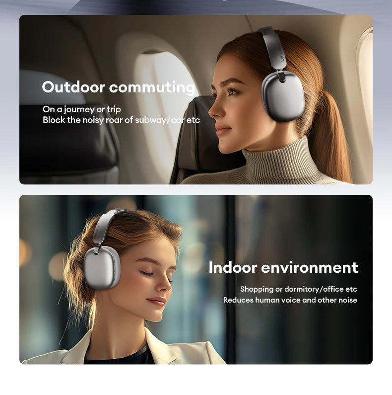 New Lenovo TH60 Game Over-ear Headset Wireless Bluetooth 5.4 Noise Cancelling Headphones Low Latency Earbuds Sport With Mic Pods