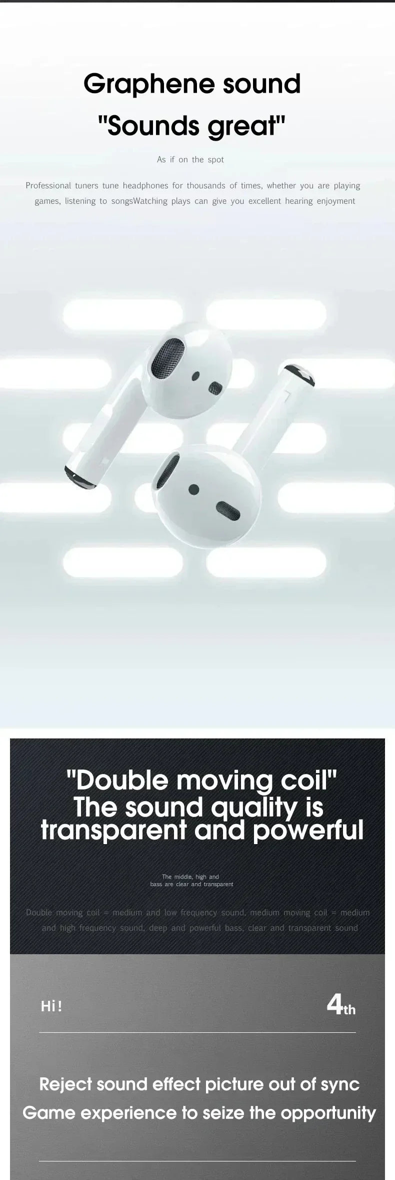 Pro 4 TWS Wireless Headphones Earphone Bluetooth Compatible 5.0 Waterproof Headset with Mic for iPhone Xiaomi Bluetooth Earbuds
