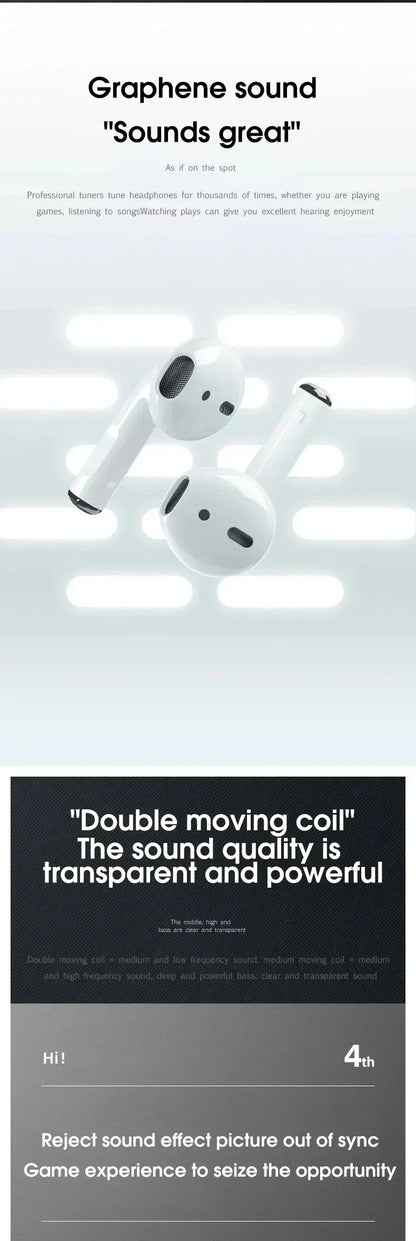 Pro 4 TWS Wireless Headphones Earphone Bluetooth Compatible 5.0 Waterproof Headset with Mic for iPhone Xiaomi Bluetooth Earbuds