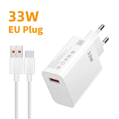 Xiaomi 33W USB Charger Fast Charging Charger Kit Mobile Phone Adapter for Mi Redmi Note 13 12 11 Poco Phone Quick Charge Plug